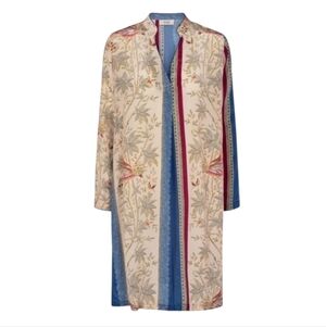 XS Mos Mosh Mini Dress Aria Bird Floral Blue Gold Woodland Whimsy Easter